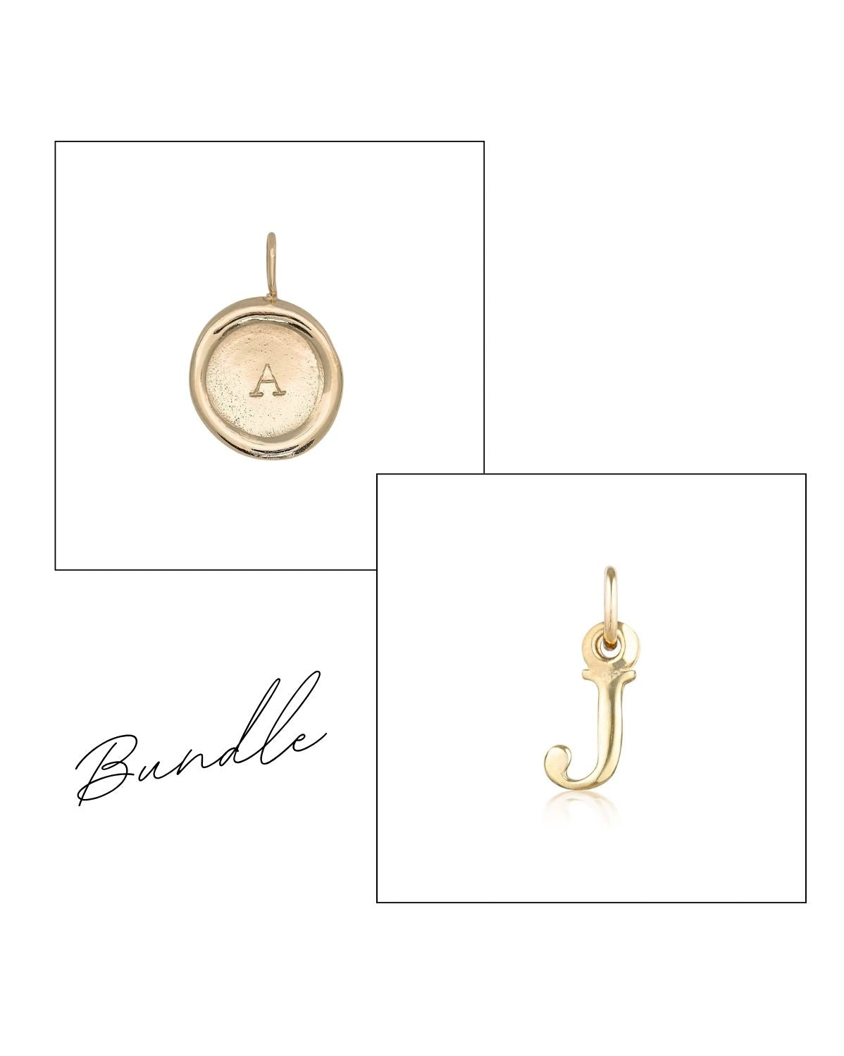 Seal &amp; Block Letter Pendants Set