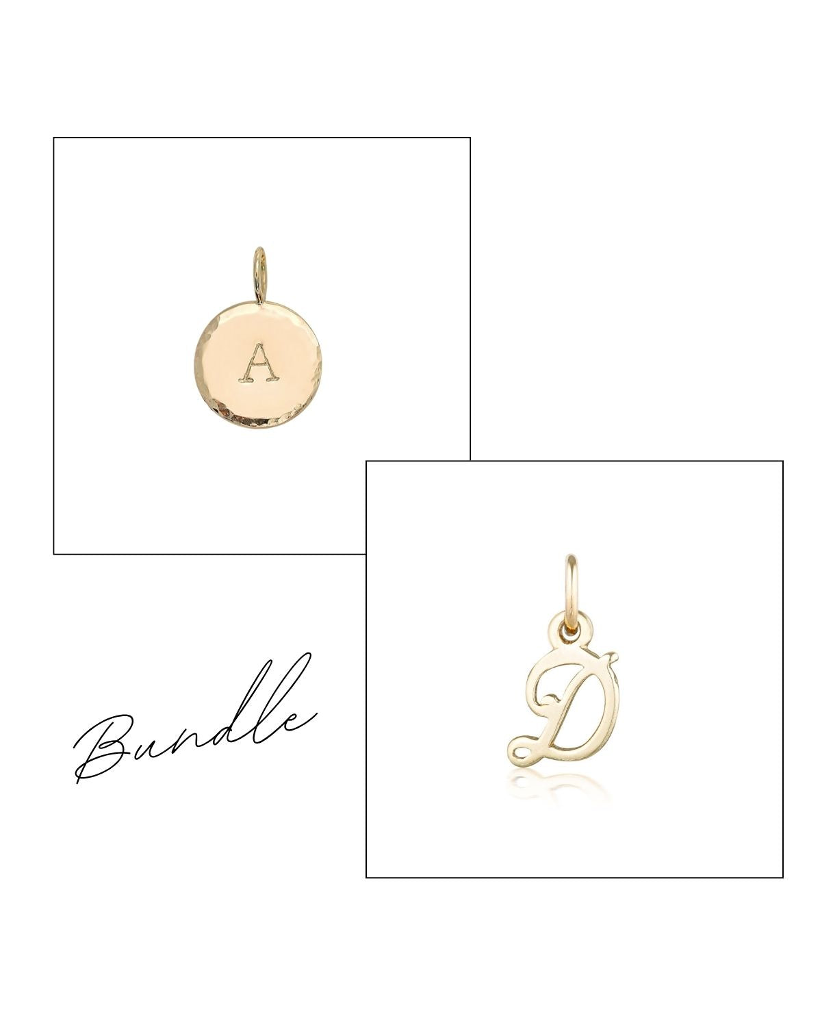 Halo &amp; Script Letter Pendants Set