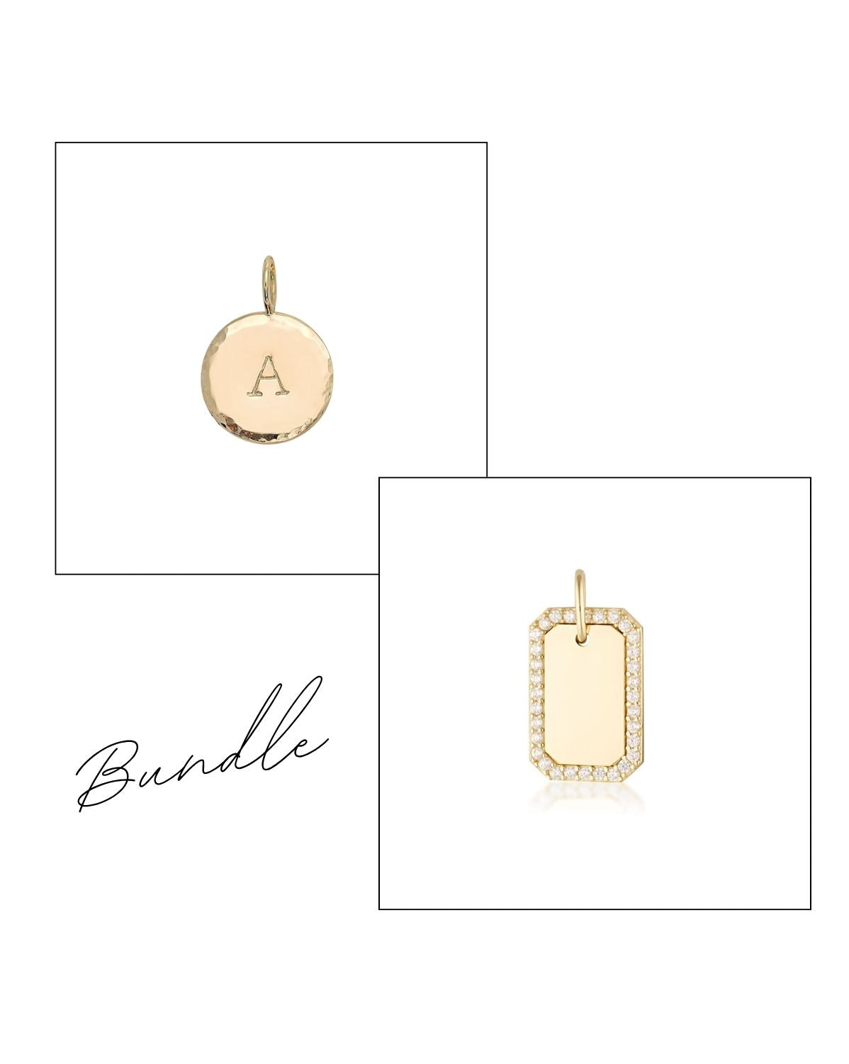 Crystal Tag &amp; Halo Pendants Set