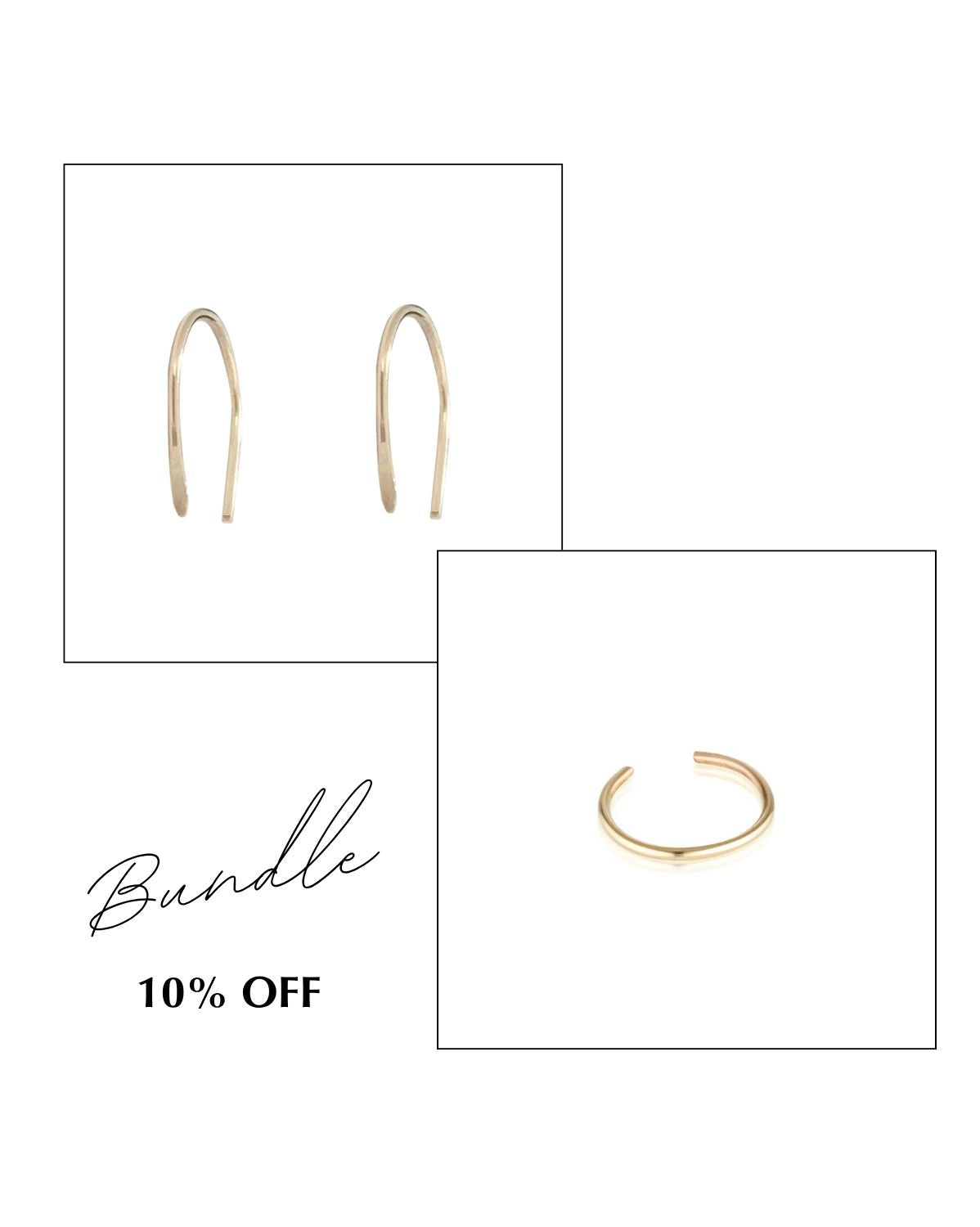 Arc Earrings & Fine Ear Cuff Set