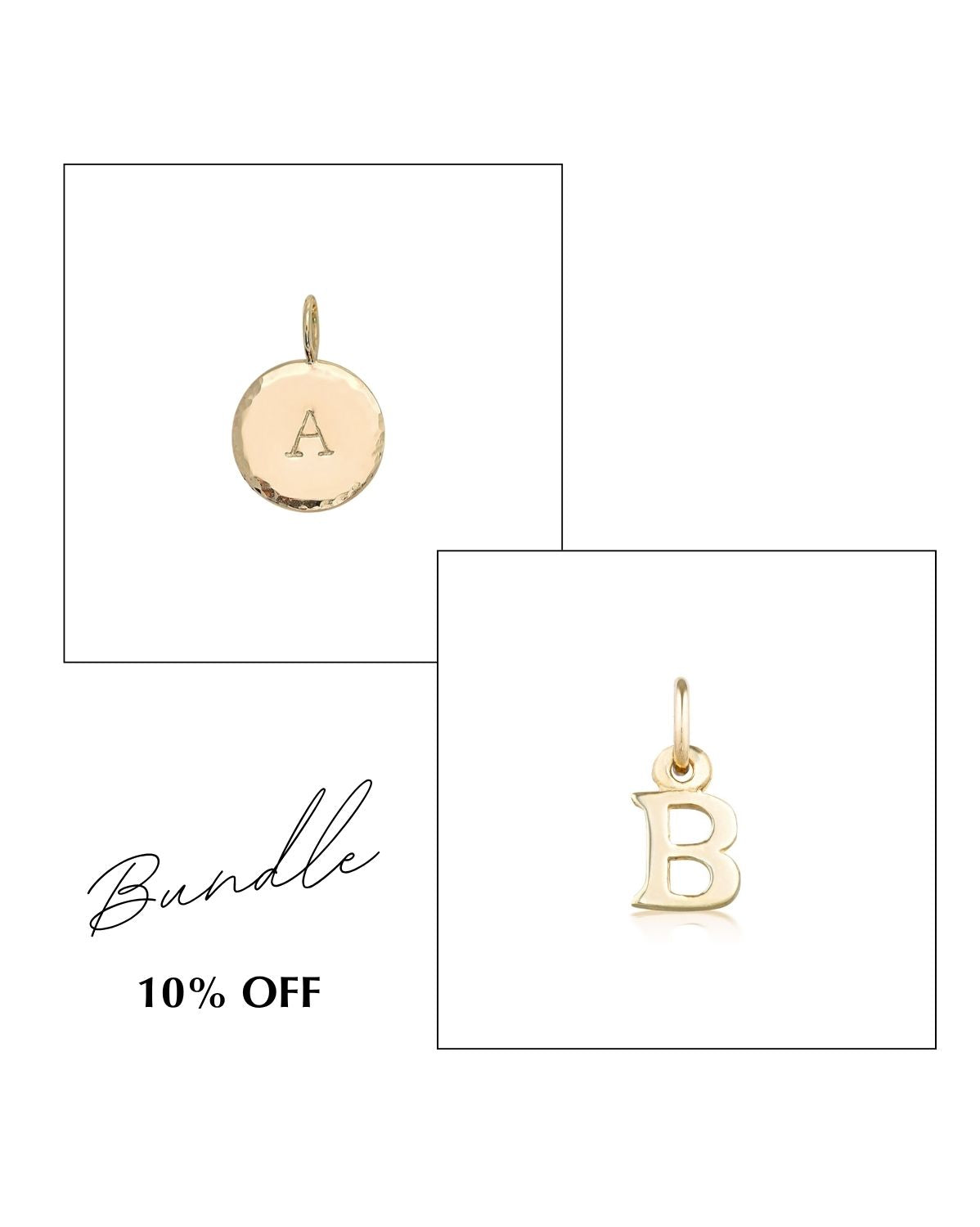 Halo &amp; Block Letter Pendants Set