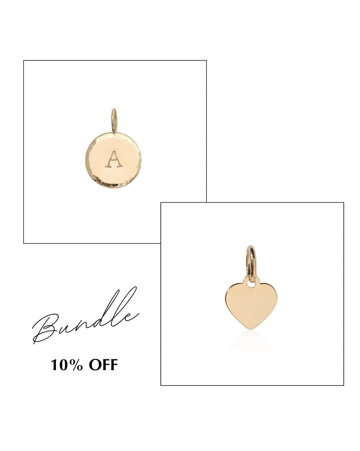 Mini Heart Tag &amp; Halo Pendants Set