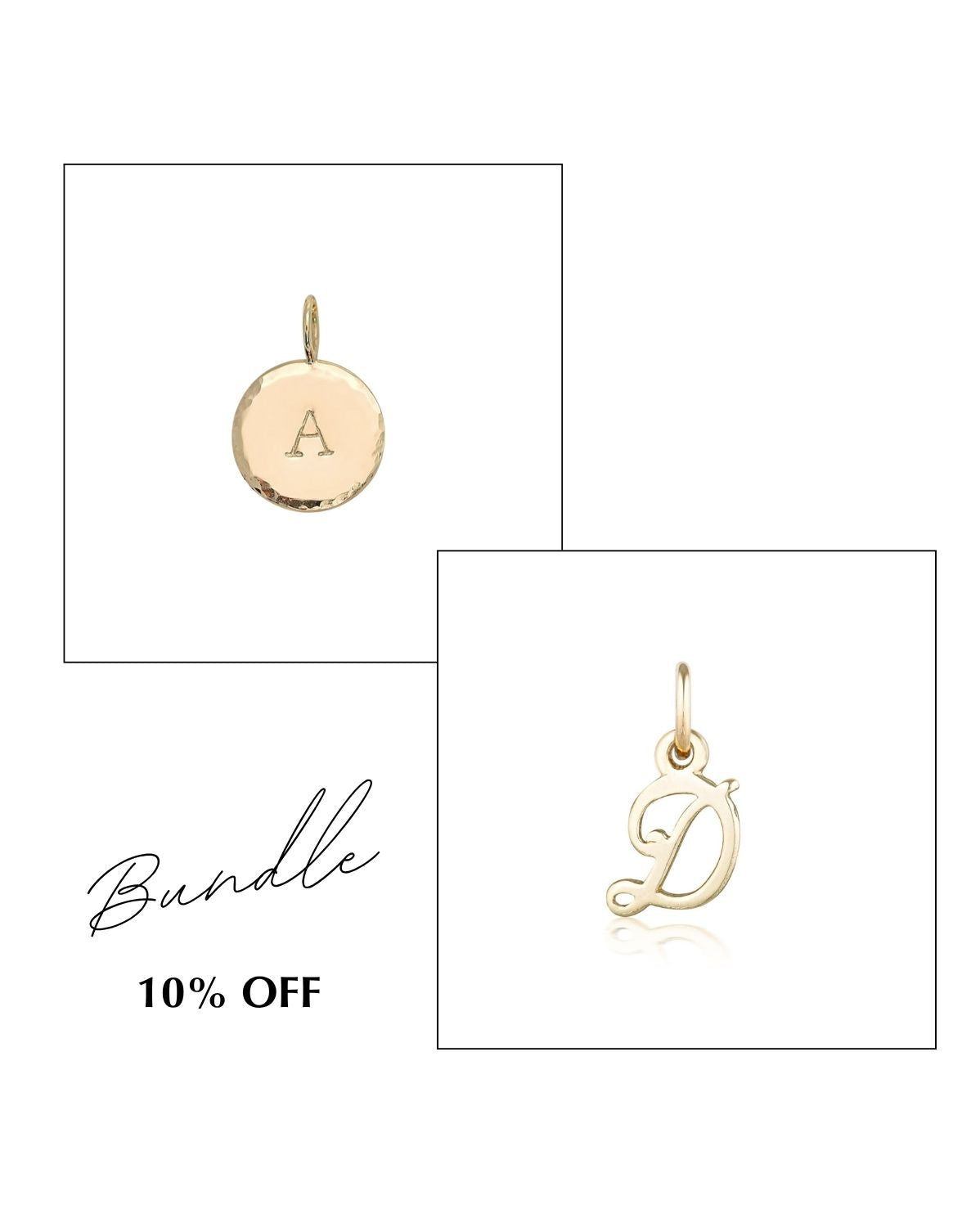 Halo & Script Letter Pendants Set