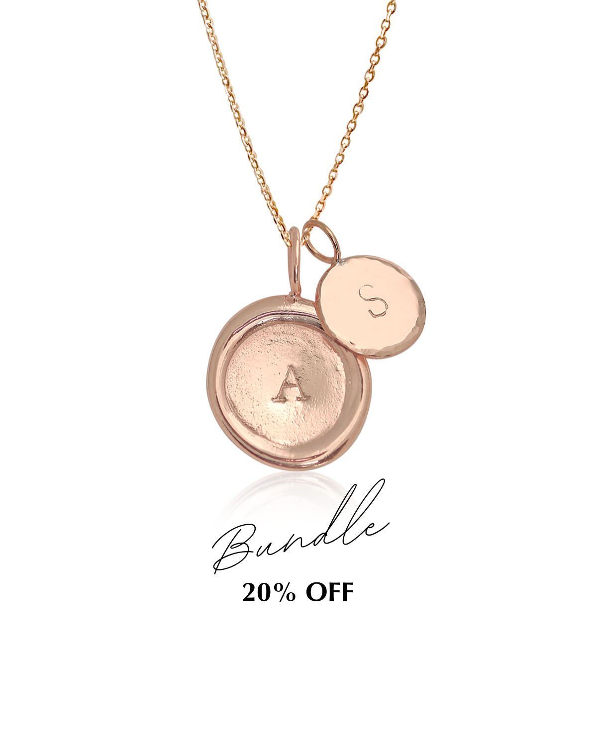 Seal & Halo Necklace Set (Rose Gold)