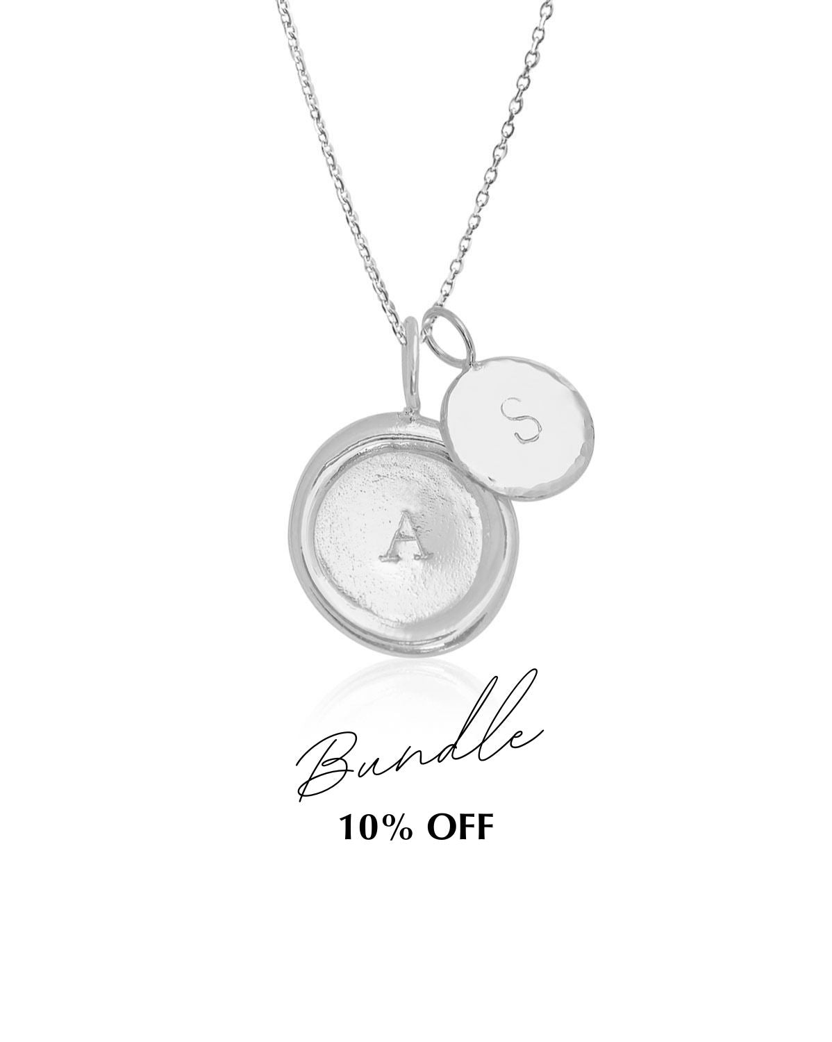 Seal & Halo Necklace Set (Silver)