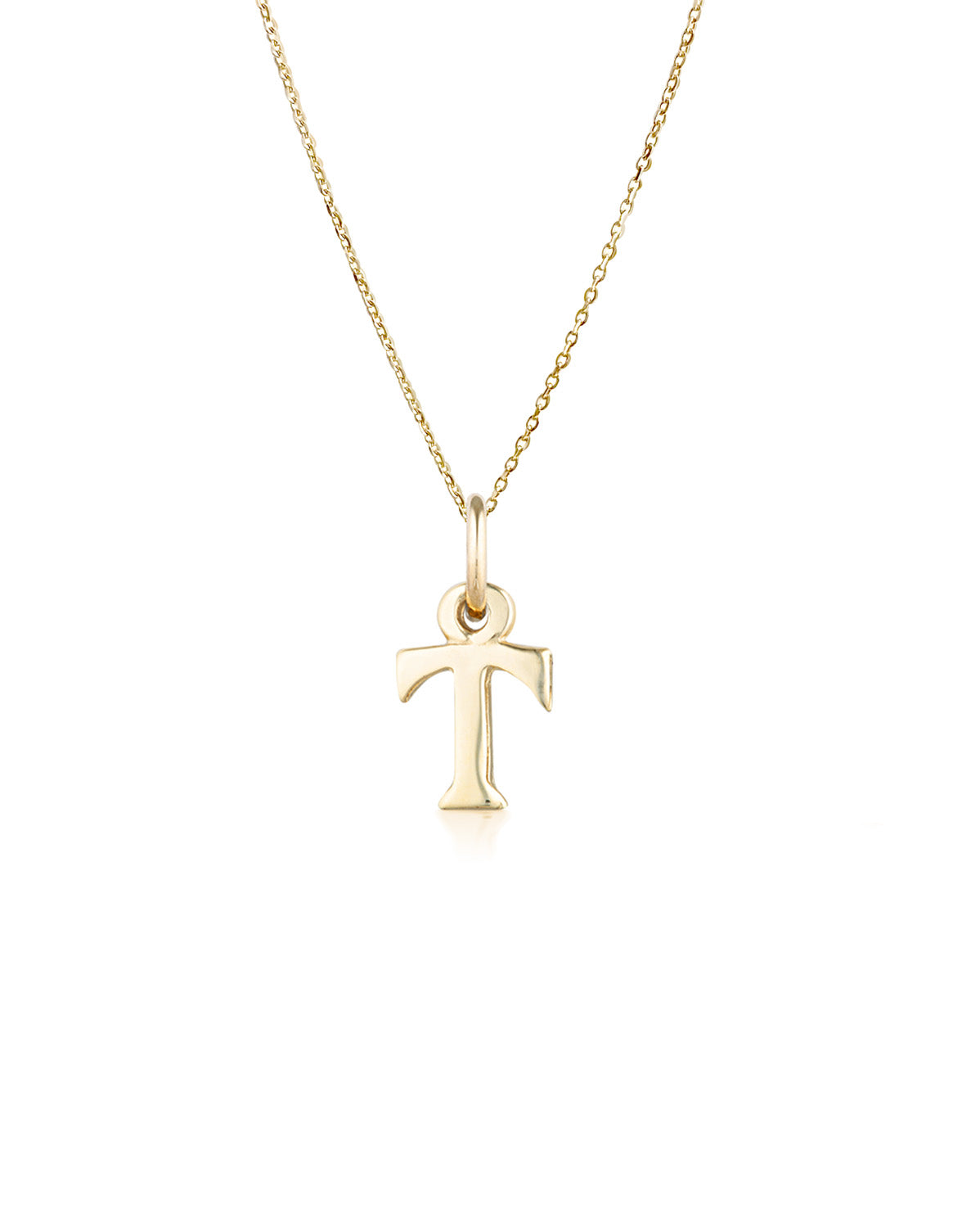 Block Letter Necklace (Yellow Gold)